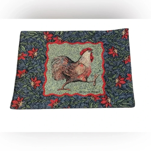 Something To Crow About Roosters Tapestry Placemats Susan Winget 4 - Picture 6 of 7